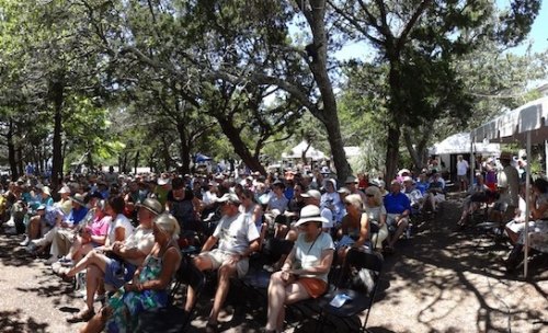 Festival-goers fill the seats at Sunday morning's Hymn Sing.